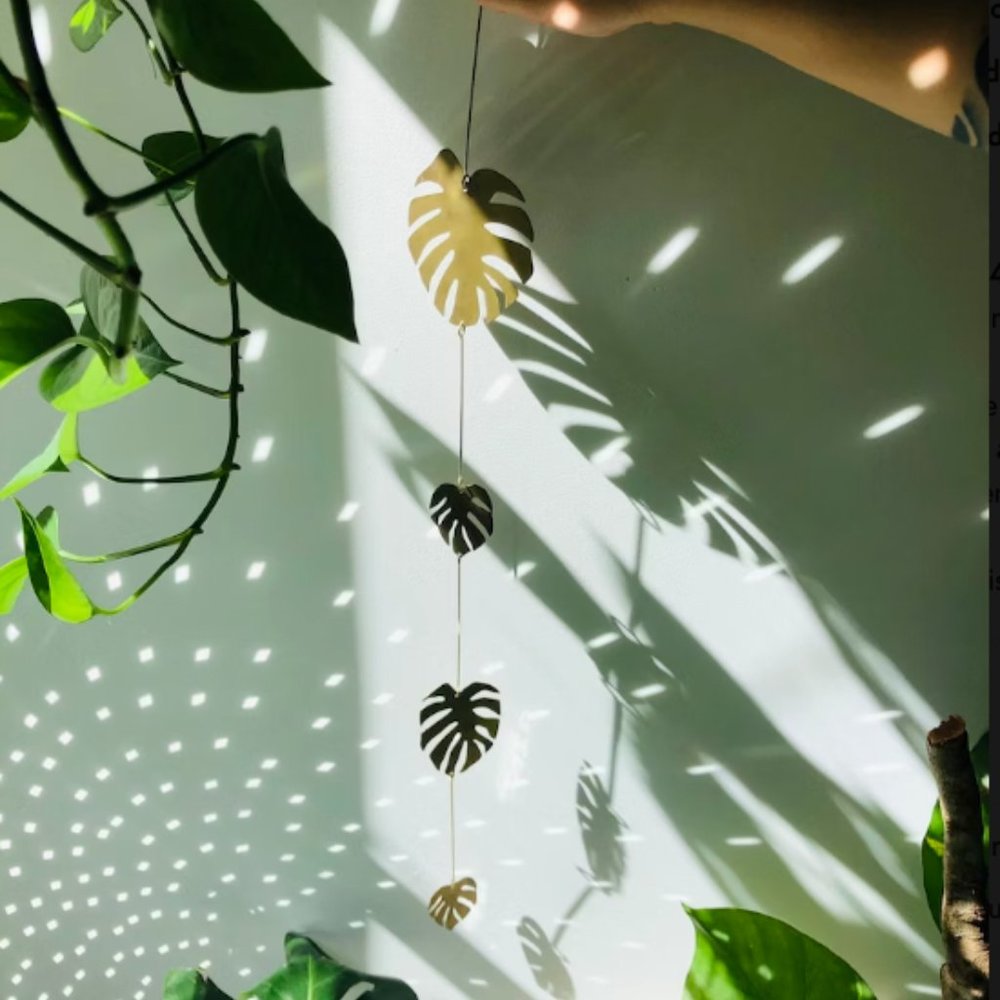 Brass Monstera Hanging Vine